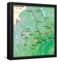 Michelin Official Central Maine Driving Tour Map Art Print Poster-null-Framed Poster