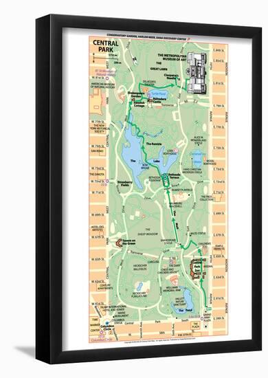 Michelin Official Central Park Map Art Print Poster-null-Framed Poster