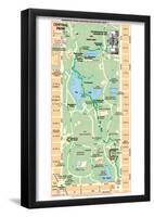 Michelin Official Central Park Map Art Print Poster-null-Framed Poster