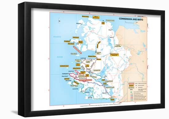 Michelin Official Connemara and Mayo Ireland Region Map Art Print Poster-null-Framed Poster