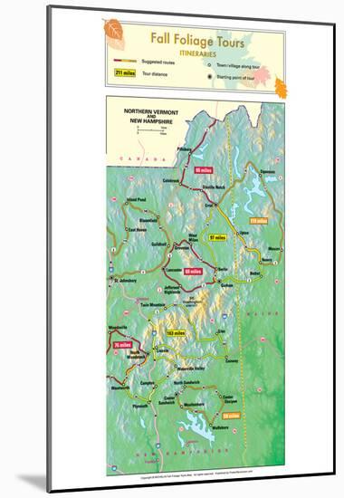 Michelin Official Fall Foliage Map Art Print Poster-null-Mounted Poster