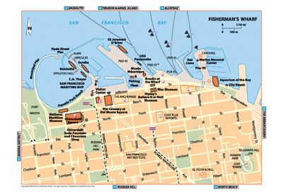 Map Of Fisherman S Wharf San Francisco Michelin Official Fisherman's Wharf Map Art Print Poster' Prints |  Allposters.com