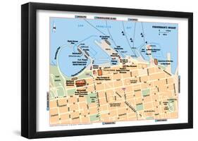 Michelin Official Fisherman's Wharf Map Art Print Poster-null-Framed Poster