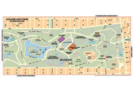 'Michelin Official Golden Gate Park Map Art Print Poster' Posters