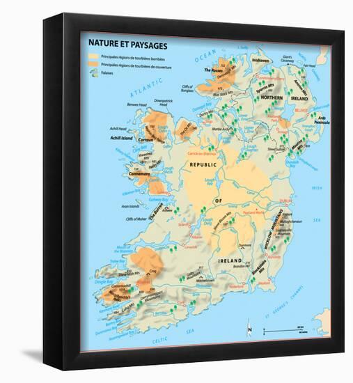 Michelin Official Ireland French Map Art Print Poster-null-Framed Poster