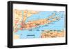 Michelin Official Long Island Map Art Print Poster-null-Framed Poster