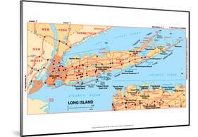 Michelin Official Long Island Map Art Print Poster-null-Mounted Poster