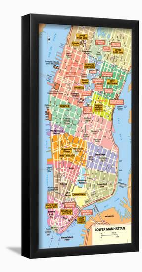Michelin Official Lower Manhattan NYC Map Art Print Poster-null-Framed Poster