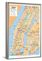 Michelin Official Manhattan Subways Map Art Print Poster-null-Framed Poster