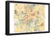 Michelin Official Museums of Rome Map Art Print Poster-null-Framed Poster