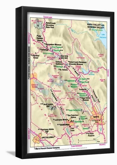 Michelin Official Napa and Sonoma Valley Map Art Print Poster-null-Framed Poster