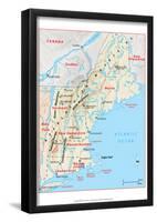 Michelin Official Northern New England Relief Map Art Print Poster-null-Framed Poster