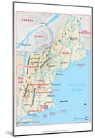 Michelin Official Northern New England Relief Map Art Print Poster-null-Mounted Poster