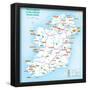 Michelin Official Regions of Ireland Green Guide Map Art Print Poster-null-Framed Poster