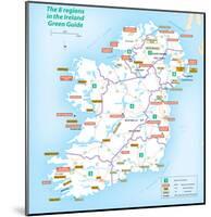 Michelin Official Regions of Ireland Green Guide Map Art Print Poster-null-Mounted Poster