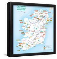 Michelin Official Regions of Ireland Green Guide Map Art Print Poster-null-Framed Poster