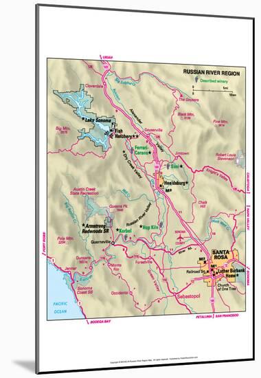 Michelin Official Russian River Area Map Art Print Poster-null-Mounted Poster