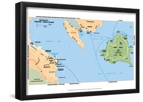 Michelin Official Sausalito Tiburon Angel Island Map Art Print Poster-null-Framed Poster