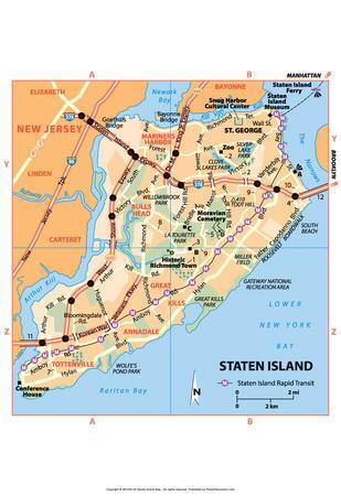 Map Of Staten Island Ny Michelin Official Staten Island Nyc Map Art Print Poster' Prints |  Allposters.com
