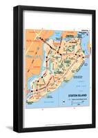Michelin Official Staten Island NYC Map Art Print Poster-null-Framed Poster