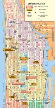 michelin official upper manhattan nyc map art print poster