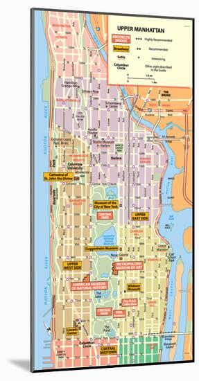 Michelin Official Upper Manhattan NYC Map Art Print Poster-null-Mounted Poster