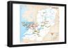 Michelin Official West Coast Ireland Region Map Art Print Poster-null-Framed Poster