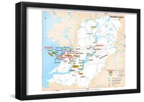 Michelin Official West Coast Ireland Region Map Art Print Poster-null-Framed Poster