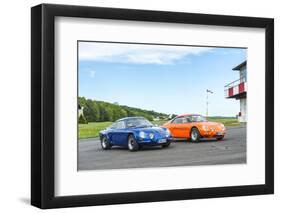 Michelstadt, Hesse, Germany, Renault Alpine a 110 Sx, Blue-Bernd Wittelsbach-Framed Photographic Print