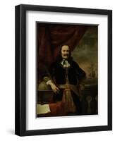 Michiel De Ruyter as Lieutenant-Admiral-Ferdinand Bol-Framed Art Print