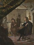 A Self-Portrait of the Artist in His Studio, 1670 (Oil on Canvas)-Michiel Van Musscher-Stretched Canvas