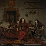 A Self-Portrait of the Artist in His Studio, 1670 (Oil on Canvas)-Michiel Van Musscher-Stretched Canvas