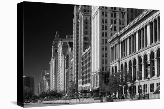 Michigan Avenue Chicago BW-Steve Gadomski-Stretched Canvas