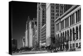 Michigan Avenue Chicago BW-Steve Gadomski-Stretched Canvas