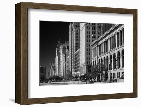 Michigan Avenue Chicago BW-Steve Gadomski-Framed Photographic Print