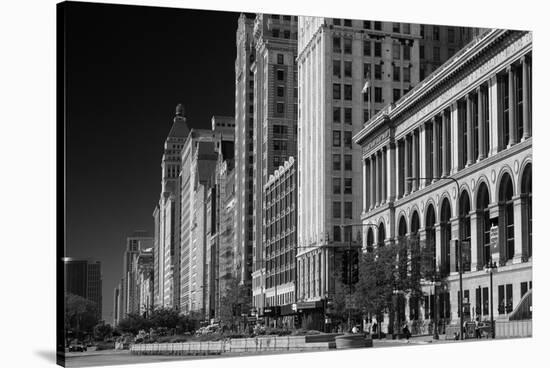 Michigan Avenue Chicago BW-Steve Gadomski-Stretched Canvas