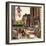 "Michigan Avenue, Chicago," October 15, 1960-John Falter-Framed Premium Giclee Print