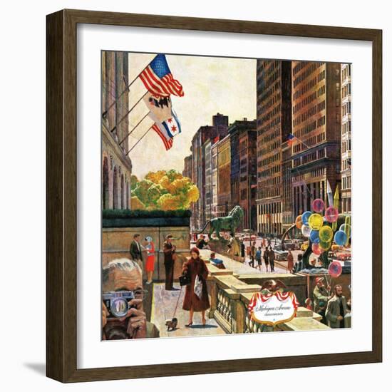 "Michigan Avenue, Chicago," October 15, 1960-John Falter-Framed Giclee Print