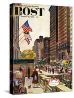 "Michigan Avenue, Chicago," Saturday Evening Post Cover, October 15, 1960-John Falter-Stretched Canvas