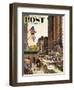 "Michigan Avenue, Chicago," Saturday Evening Post Cover, October 15, 1960-John Falter-Framed Premium Giclee Print