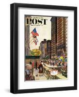 "Michigan Avenue, Chicago," Saturday Evening Post Cover, October 15, 1960-John Falter-Framed Premium Giclee Print