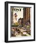 "Michigan Avenue, Chicago," Saturday Evening Post Cover, October 15, 1960-John Falter-Framed Premium Giclee Print