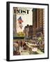 "Michigan Avenue, Chicago," Saturday Evening Post Cover, October 15, 1960-John Falter-Framed Giclee Print