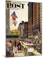 "Michigan Avenue, Chicago," Saturday Evening Post Cover, October 15, 1960-John Falter-Mounted Giclee Print