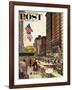 "Michigan Avenue, Chicago," Saturday Evening Post Cover, October 15, 1960-John Falter-Framed Giclee Print