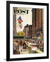 "Michigan Avenue, Chicago," Saturday Evening Post Cover, October 15, 1960-John Falter-Framed Giclee Print