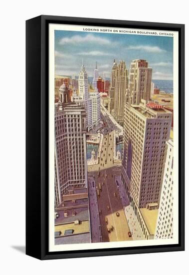 Michigan Avenue, Downtown-null-Framed Stretched Canvas