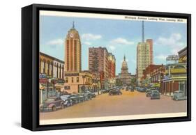 Michigan Avenue, Lansing, Michigan-null-Framed Stretched Canvas