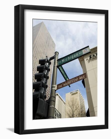 Michigan Avenue or the Magnificent Mile, Famous for Its Shopping, Chicago, Illinois, USA-R H Productions-Framed Photographic Print