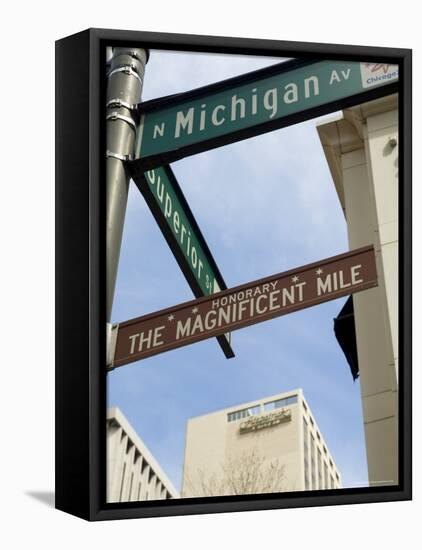 Michigan Avenue or the Magnificent Mile, Famous for Its Shopping, Chicago, Illinois, USA-Robert Harding-Framed Stretched Canvas